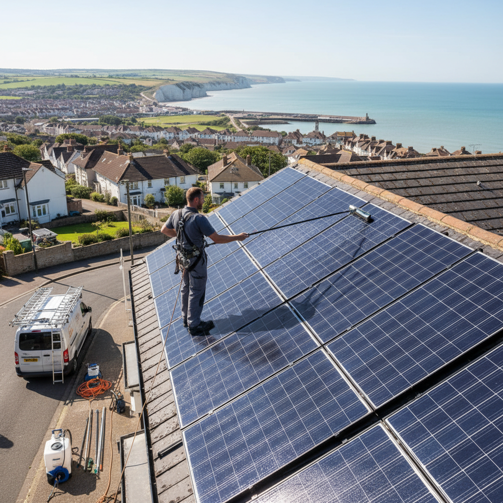 Solar Panel Cleaning in Folkestone, Kent